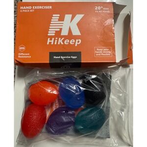 HiKeep Hand Exerciser 6 Piece Set Grip Strength Eggs Different Resistance Levels